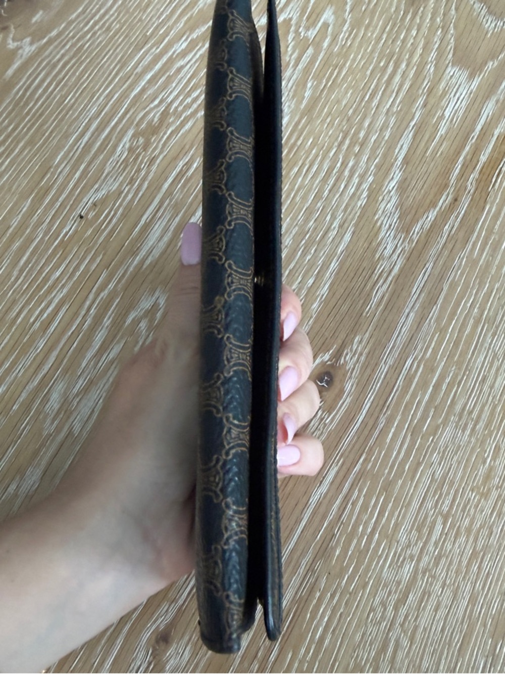 Celine Brown and Black Triomphe Pattern Long Wallet - Picture 9 of 9